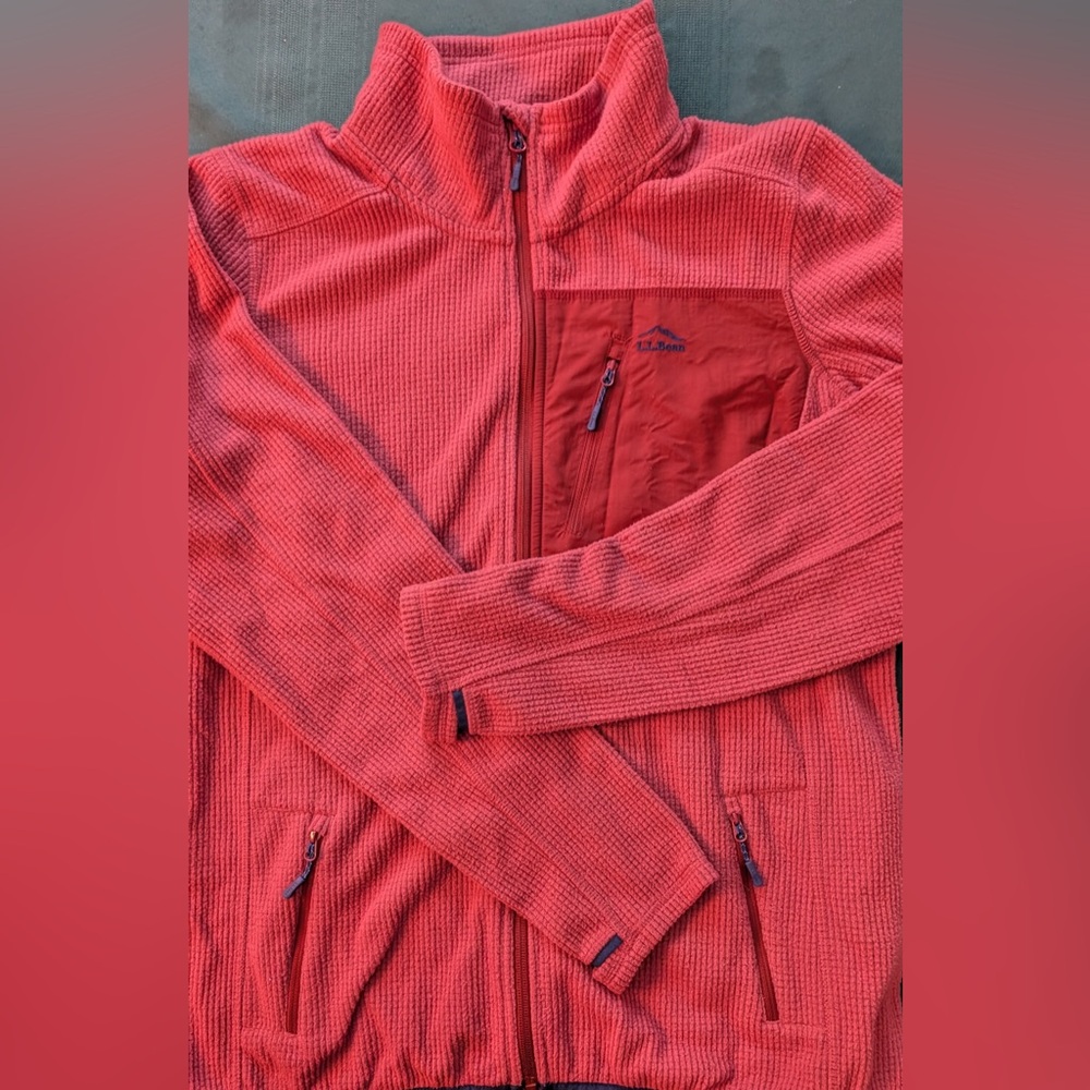 LL Bean Womens Pathfinder Performance Fleece Jacket Size Large Salmon